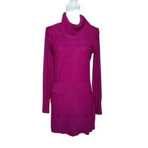 The Limited long cowlneck sweater / sweater dress raspberry color